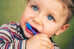Young Child Brushing Teeth